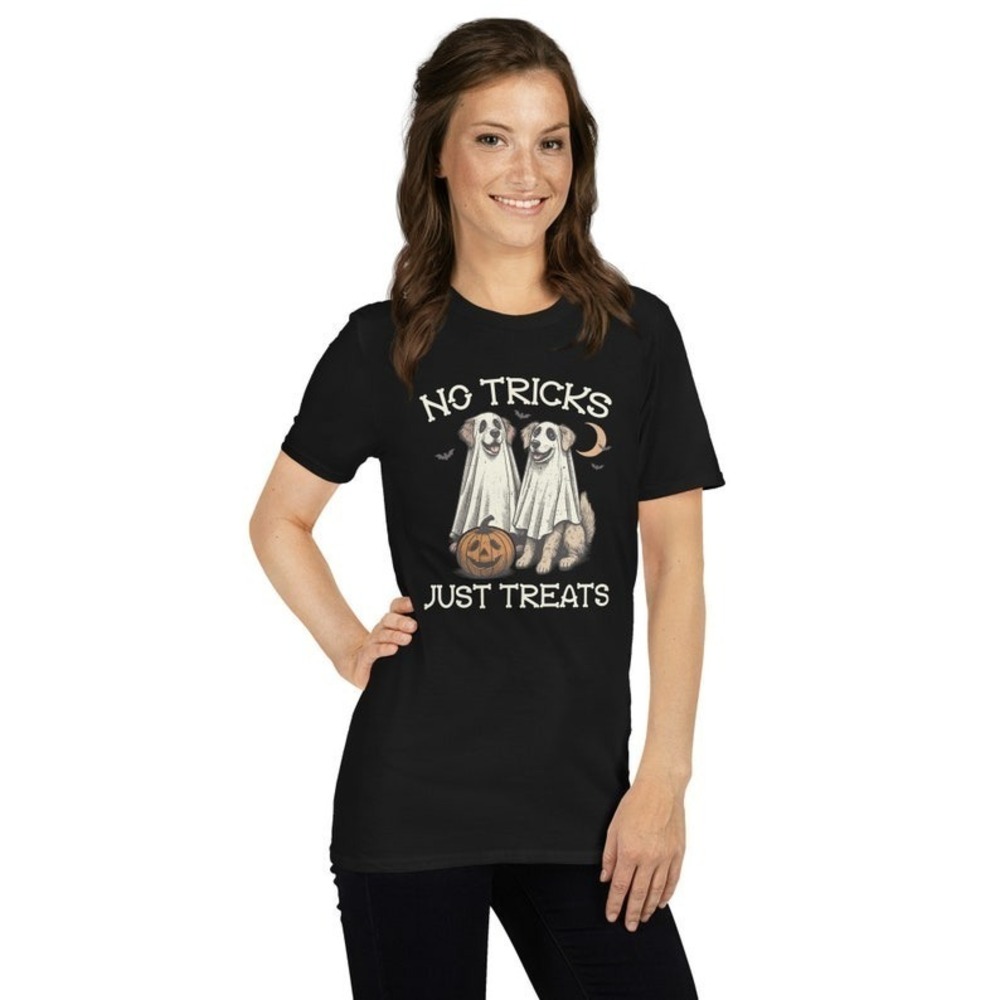 No Tricks Just Treats T-Shirt - Funny Halloween Dog Shirt